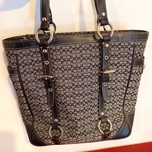 Mint Condition Coach Bag: Black and Grey